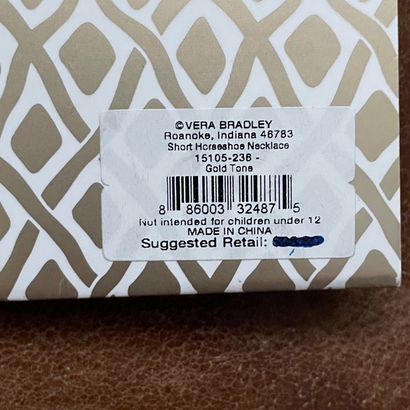 NWT Vera Bradley Lucky Horseshoe Crystal Detail Charm Necklace - Picture 4 of 5